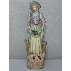 Maruyama Made In Occupied Japan Figurine Woman Colonial Vineyard Wine Farmer 13”